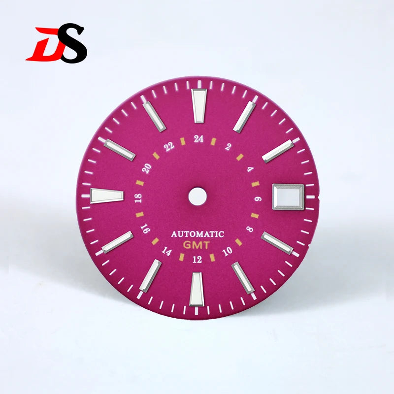 Sunburst 24-hour GMT Sun Pattern blue luminous Dial NH34 Movement 28.5mm