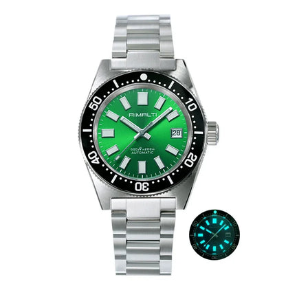 RIMALTI 62MAS 40mm Watch Sunburst Dial Classic Men's Watch Nh35 Automatic Movement Waterproof Luminous Sapphire Glass