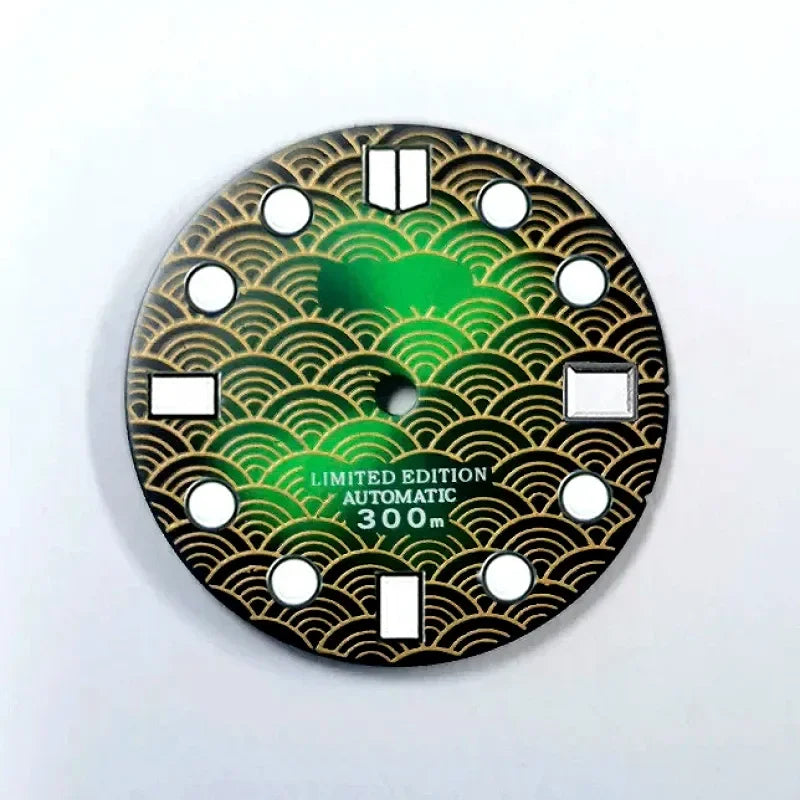 28.5mm Wave Dial Refit BGW9 C3 Lume for NH35 Movement