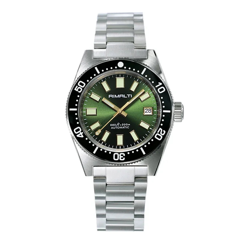 RIMALTI 62MAS 40mm Watch Sunburst Dial Classic Men's Watch Nh35 Automatic Movement Waterproof Luminous Sapphire Glass