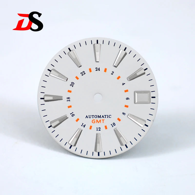 Sunburst GS 24 Hour GMT Sun Pattern Mod Dial 28.5MM Suitable for NH34 Movement OMG Index