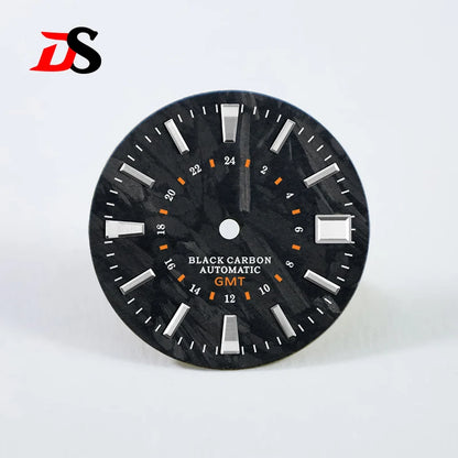 Carbon Fiber Dial GMT No lume/blue lume index Support Custom Logo NH34 NH35 28.5mm