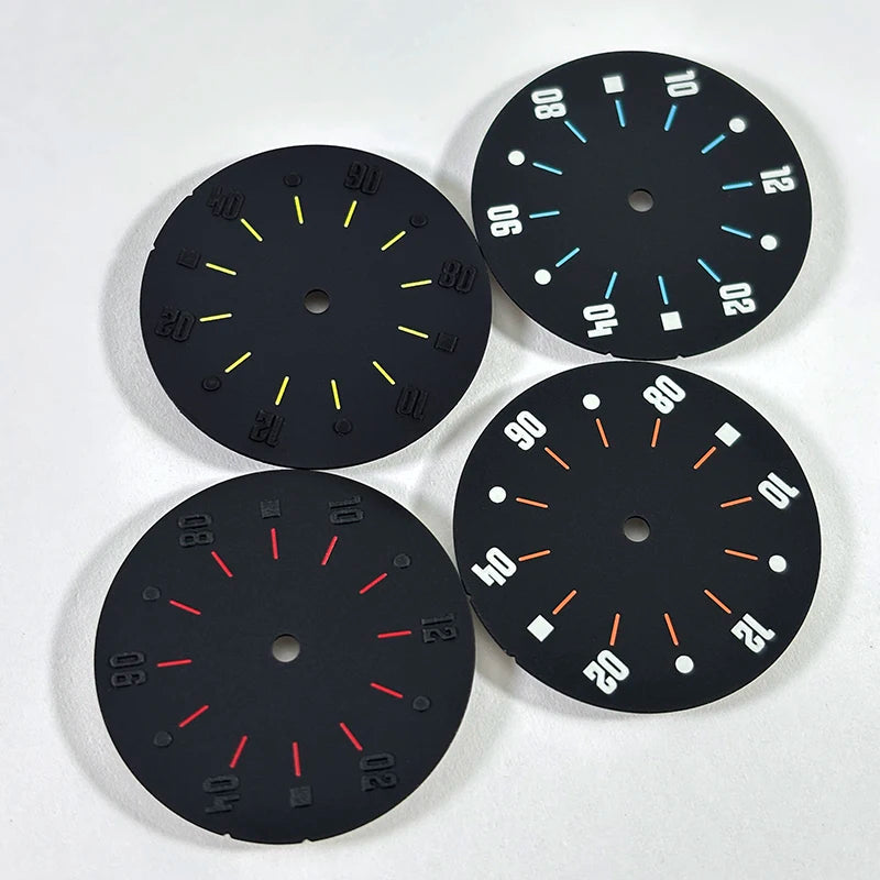 28.5mm Matte Dial Cockpit Instruments Pilot-inspired BGW9 NH38 NH35 ETA2824 SW200 Miyota 9015 Movement Black Lume