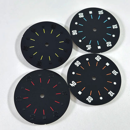 28.5mm Matte Dial Cockpit Instruments Pilot-inspired BGW9 NH38 NH35 ETA2824 SW200 Miyota 9015 Movement Black Lume
