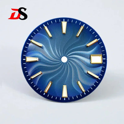 28.5mm Guilloche Dial Blue Lume NH35NH38 Movement 3 O'clock /6O'clock /no Date