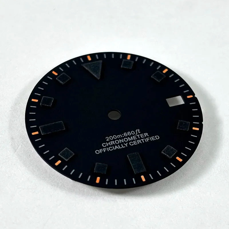 50-layer Retro 28.5mm Dial Matte Black White Dark Green Lume NH35 Movement