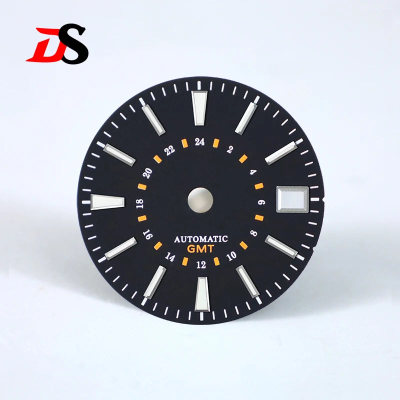 Sunburst 24-hour GMT Sun Pattern blue luminous Dial NH34 Movement 28.5mm