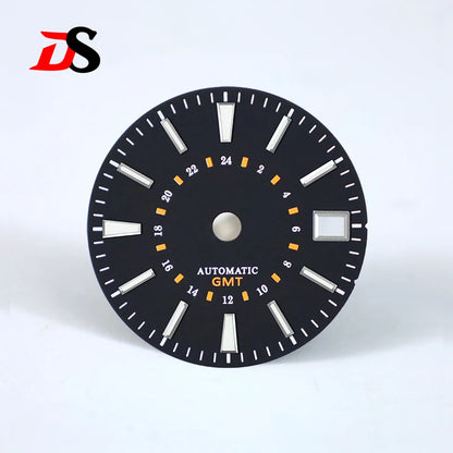 Sunburst 24-hour GMT Sun Pattern blue luminous Dial NH34 Movement 28.5mm