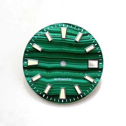 28.5mm Malachite Dial No Lume for Nh35NH36 Movement Natural Stone BGW9 C3 Lume