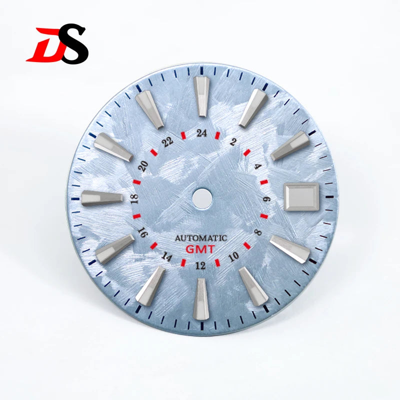 Sakura Red GMT Dial Blue Green Luminous NH34GMT Movement 28.5mm