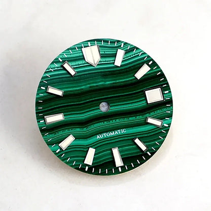 28.5mm Malachite Dial No Lume for Nh35NH36 Movement Natural Stone BGW9 C3 Lume