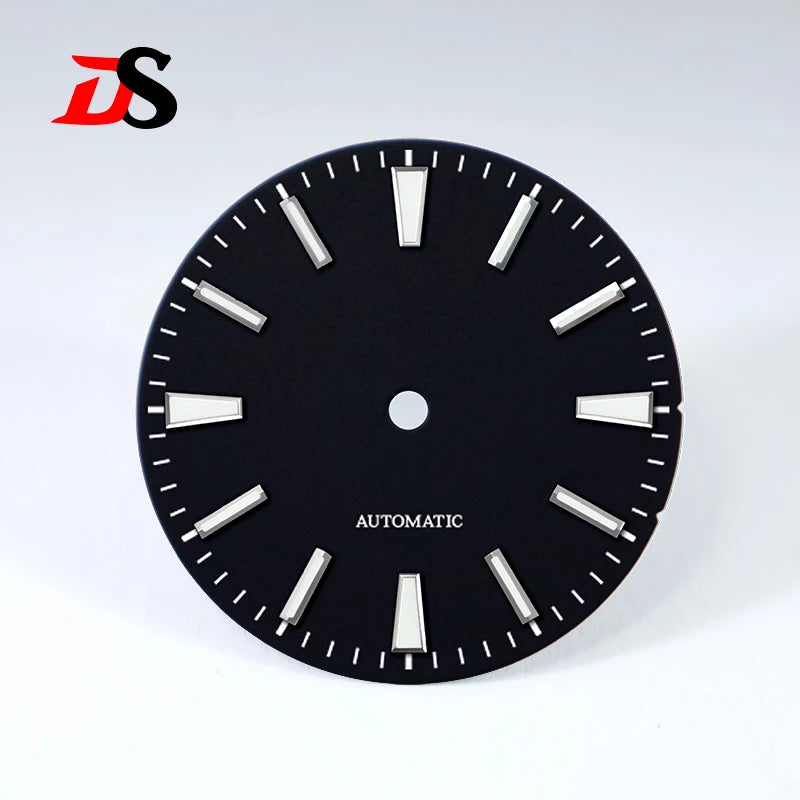Sunburst Matte White No Date Dial for NH38 NH35 28.5mm Blue Lume
