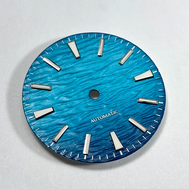 Gradient NH35 Dial 28.5mm Wave Pattern Dial Blue Lume for NH35/NH38 Movement
