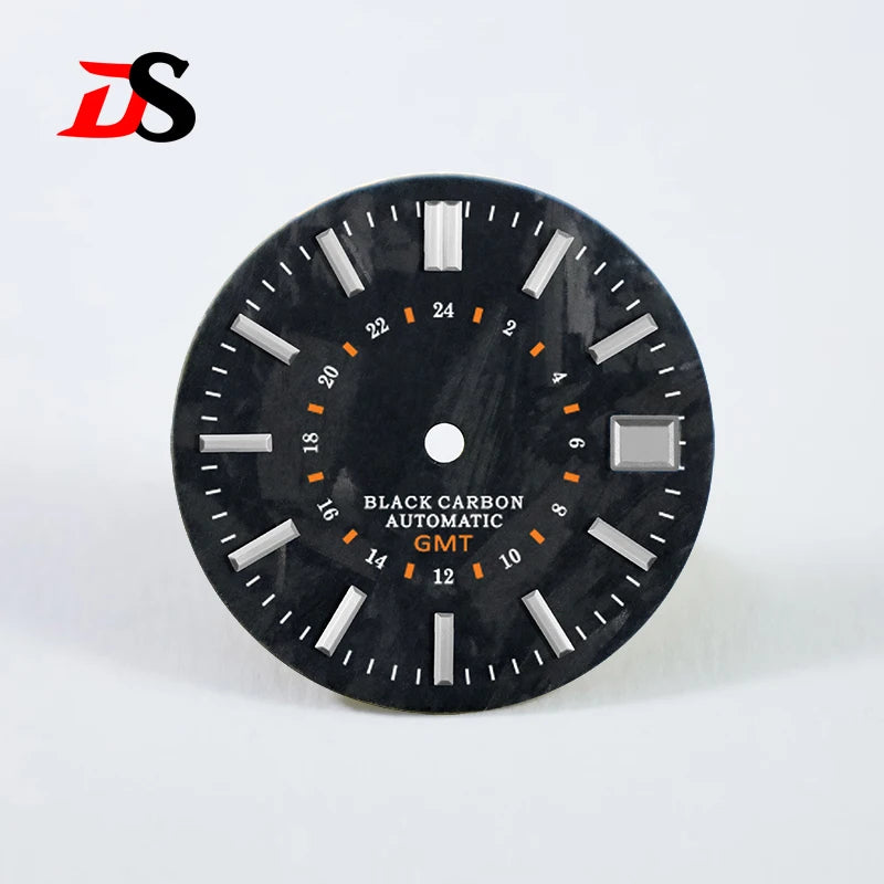 Carbon Fiber Dial GMT No lume/blue lume index Support Custom Logo NH34 NH35 28.5mm