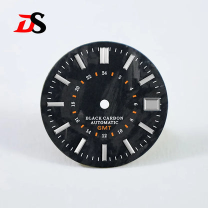 Carbon Fiber Dial GMT No lume/blue lume index Support Custom Logo NH34 NH35 28.5mm