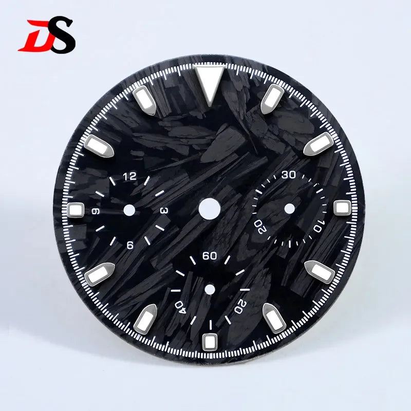 Carbon Fiber Dial Blue Lume for VK63 Movement 29.5mm Black Lume