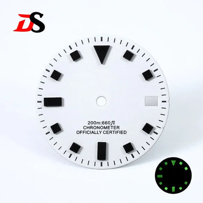 Retro 28.5mm Dial 50-layer Matte Black White Dark Green Lume NH35 Movement No Date