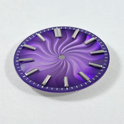 Guilloche Watch Dial 28.5mm No Lume NH35 Sterile Ice Blue Smoky Purple NH34 NH38 No Date