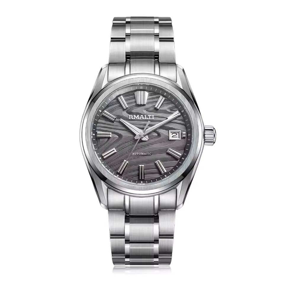 Birch Texture Men's Watch Automatic Mechanical Business Watch Luxury Sapphire High-quality NH35 Movement Waterproof