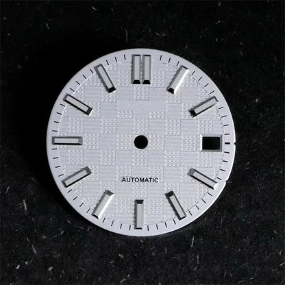 NH35 Dial 28.5mm Engineer Watch Face Blue Luminous Custom Logo for NH35/NH36 Movement