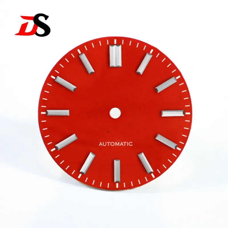 28.5mm Orange Agate Stone Dial No date Natural NH38 Blue lume