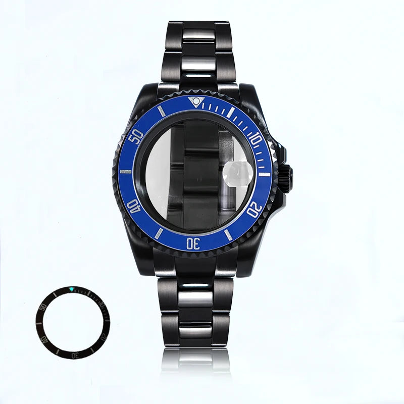 Black 40.5mm Case Oyster Bracelet 20ATM Suitable for NH34NH35/36/38ETA2824 Movement