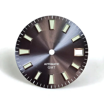 28.5mm Sunburst Dial Green Lume NH34GMT Movement  Modified Watch