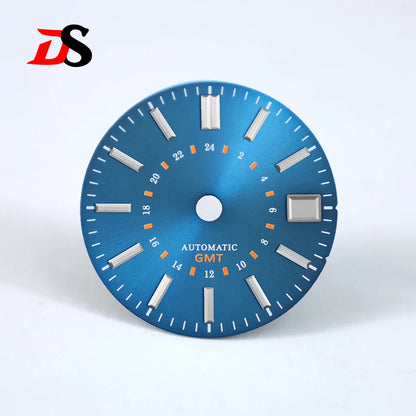 28.5mm Sunburst 24-hour GMT Sun Pattern No luminous Dial NH34 Movement