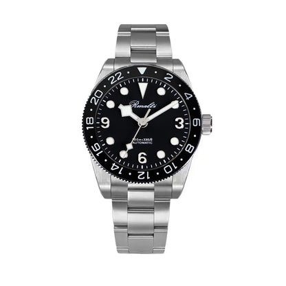 RMALTI 38.5mm Watch Retro Men's Matte Dial Sapphire Bubble Glass NH35 Mechanical Movement 10ATM