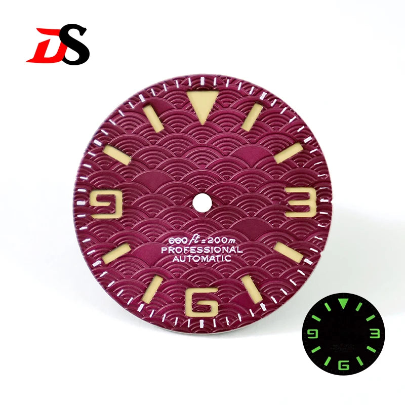 Beige Retro 369 No Date Wave Dial NH38 movement C1 Green Lume