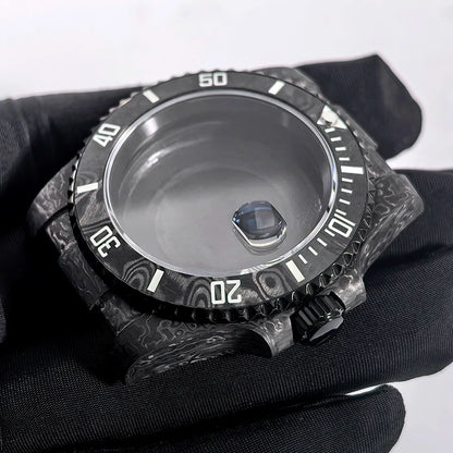 40.5mm Carbon Fiber SUB Diving Case Sapphire Glass for 3135 Movement 28.5-29mm Dial