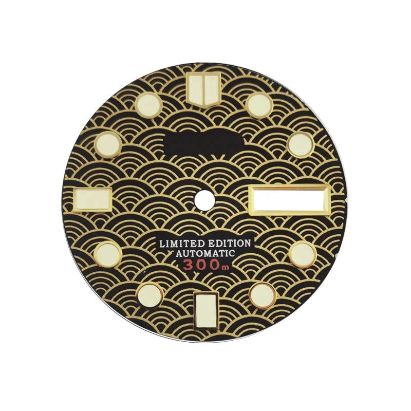 28.5mm Wave Dial Refit BGW9 C3 Lume for NH35 Movement