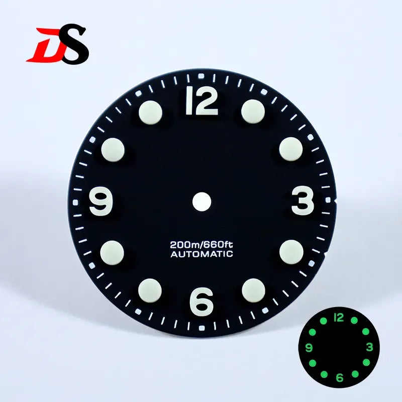 Retro 369 Number Dial 28.5mm Gradient Matte Dial BGW9 C3 Lume for NH35NH38 Movement No Date Dial