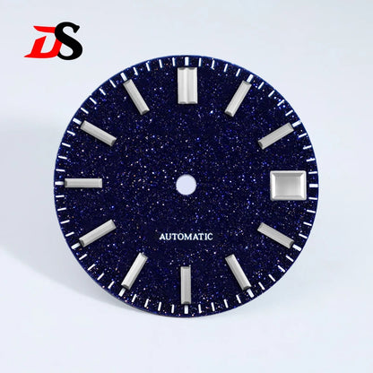 28.5mm Blue Starry Sky Dial for NH35 Movement Blue Sand Stone No Lume