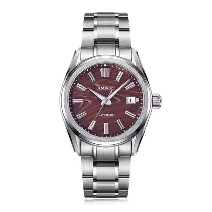 Birch Texture Men's Watch Automatic Mechanical Business Watch Luxury Sapphire High-quality NH35 Movement Waterproof