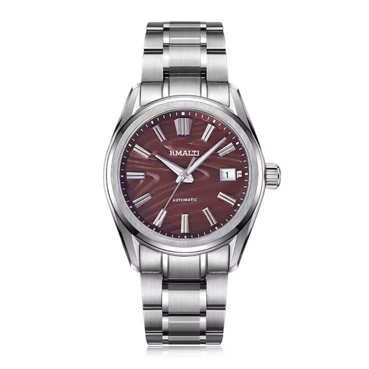 Birch Texture Men's Watch Automatic Mechanical Business Watch Luxury Sapphire High-quality NH35 Movement Waterproof