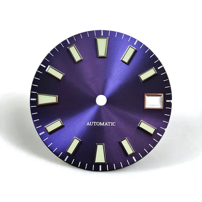 Sunburst Dial Green Lume Modified Watch NH35 Movement 28.5mm Dial