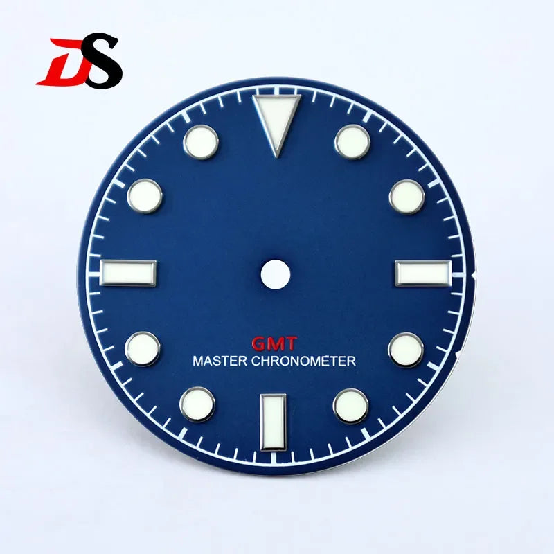 28.5mm Matte Dial Blue Lume NH35NH34GMT Movement No Date Window