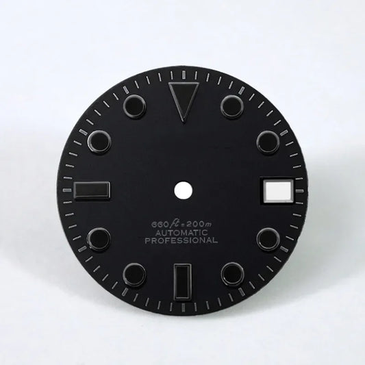 28.5mm NH35 Dial Matte White Black Lume for NH35 Movement Skx007 Custom Logo
