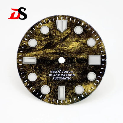 Carbon Fiber Dial Rich Color Lava BWG9 C3 Lume for NH35 Movement 3o'clock Date/No Date 28.5mm