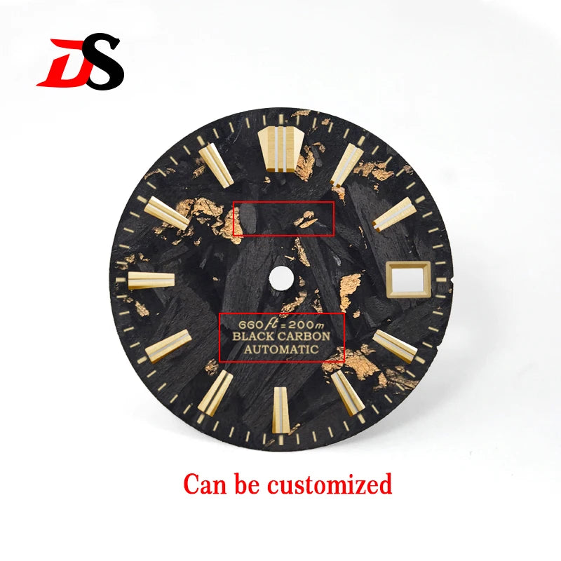 Black Blue Natural Carbon Fiber Dial 28.5mm NH35 GS Index Blue Lume