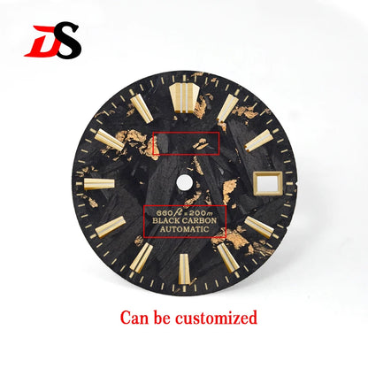 Natural Carbon Fiber Dial 28.5mm GS Diving Index Blue Lume NH35