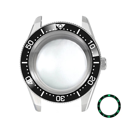 38mm CTZ Case with Bezel 38x30.6mm One-way Rotating Sapphire Crystal AR NH35 for 28.5mm NH34 120 Clicks