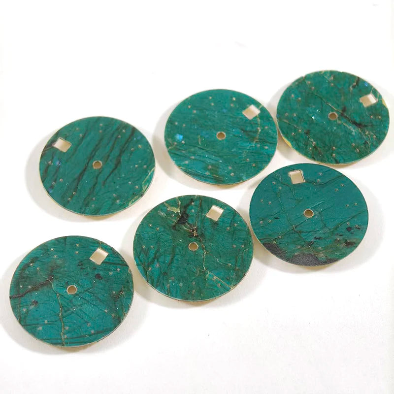 Green Labradorite Natural Dia l28.5mm No Date NH38NH35 Movement Stone Dial