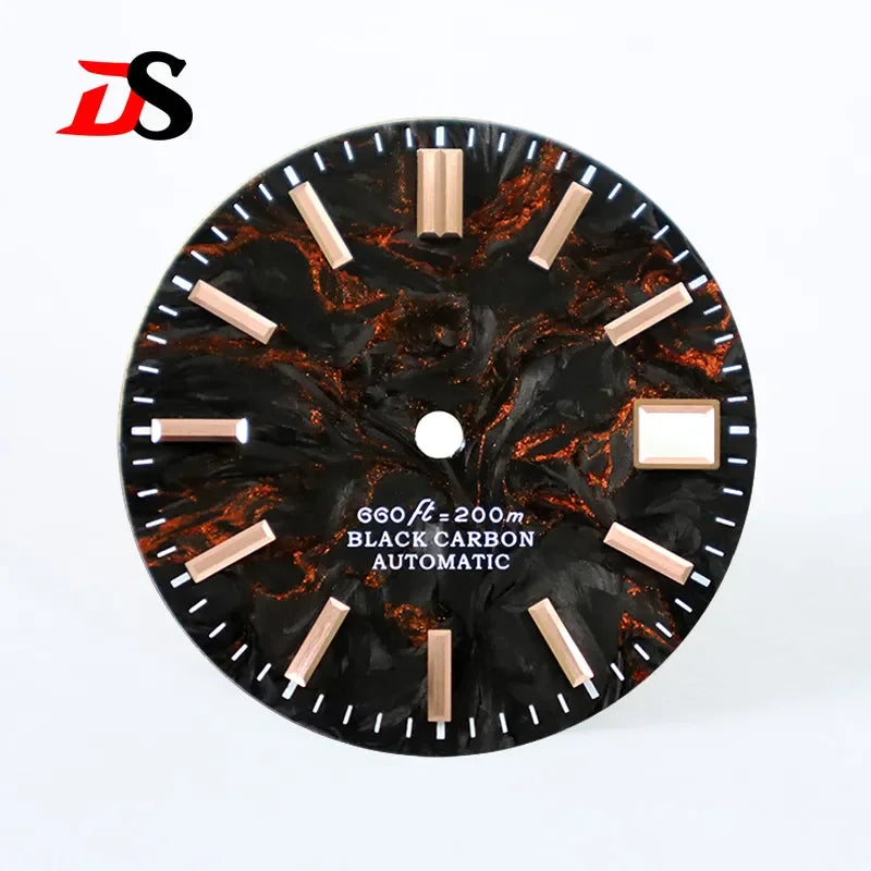 Lava Carbon Fiber No Lume NH35 NH38 Movement 28.5mm