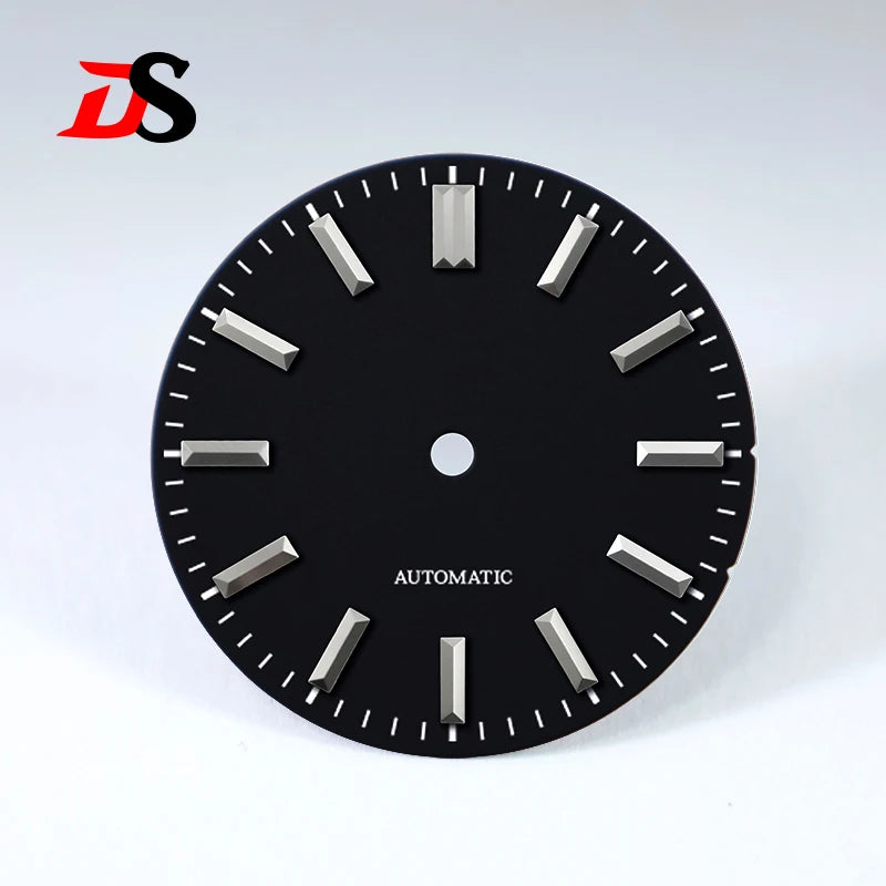 Sunburst Matte Black No Date Dial for NH38 NH35 28.5mm
