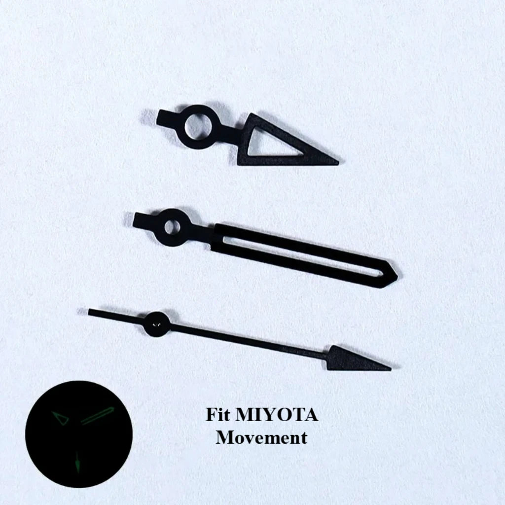 Miyota 9015 9039 Skeleton Hands Hollowed-out Watch Hand BGW9 C3 Lume Black Lume