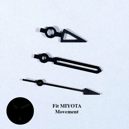 Miyota 9015 9039 Skeleton Hands Hollowed-out Watch Hand BGW9 C3 Lume Black Lume