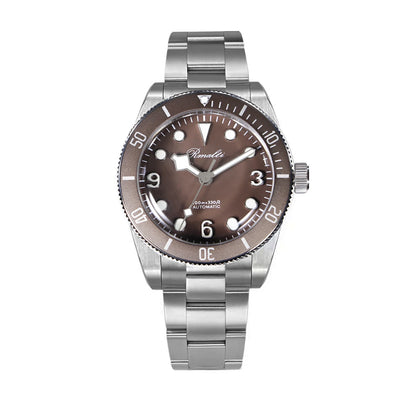 RMALTI 38.5mm Watch Retro Men's Matte Dial Sapphire Bubble Glass NH35 Mechanical Movement 10ATM