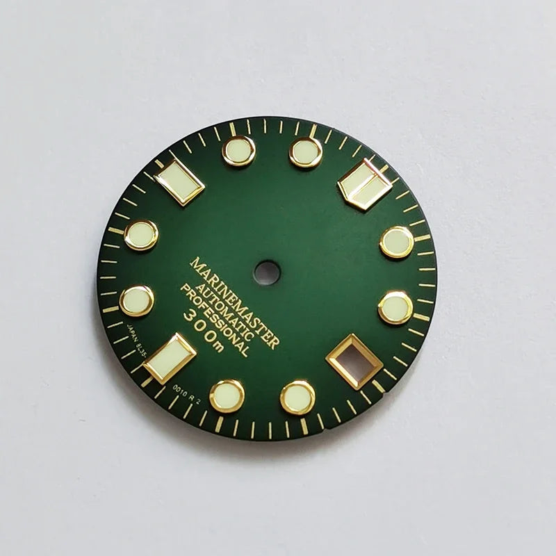 Gold Marinemaster MM Index Dial BGW9 C3 Lume for NH35NH36 Movement 28.5mm